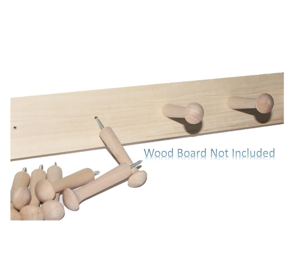 3" Birch Screw-On Shaker Pegs