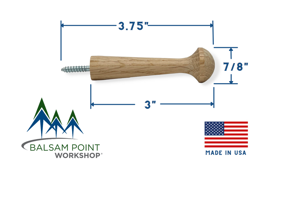 3" Oak Screw-On Shaker Peg