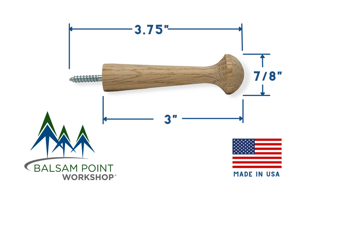 3" Oak Screw-On Shaker Peg