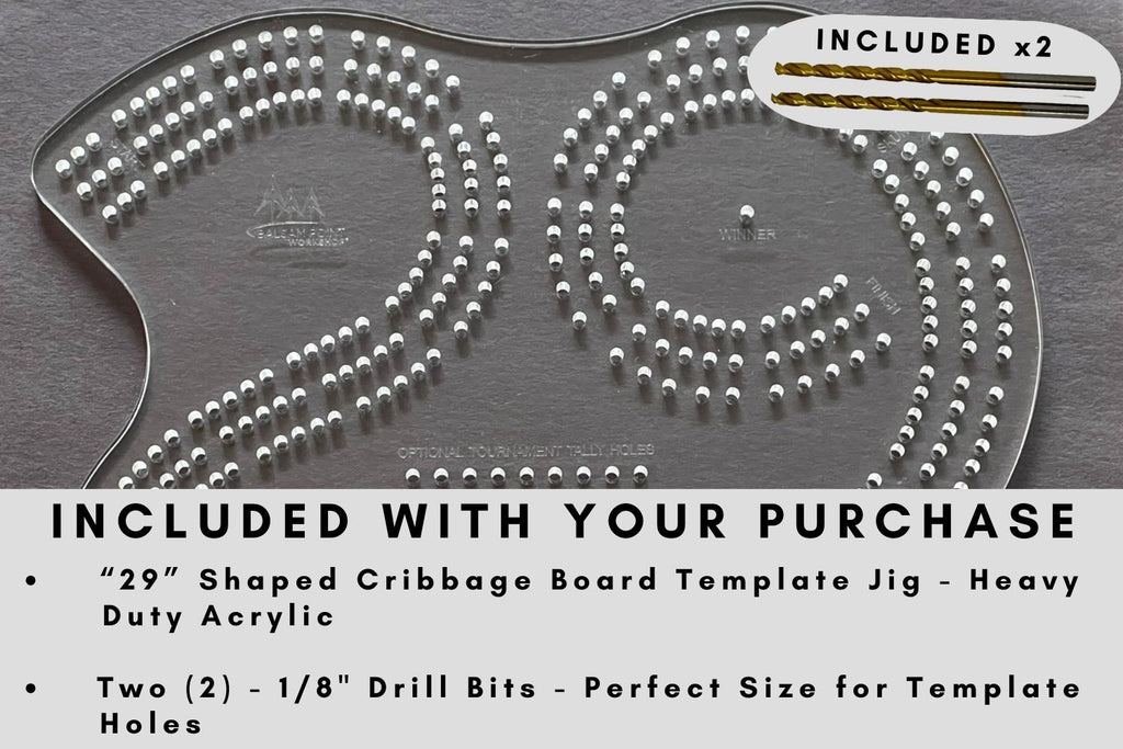 Acrylic Cribbage Board Template - 3 Track - "29" Shape