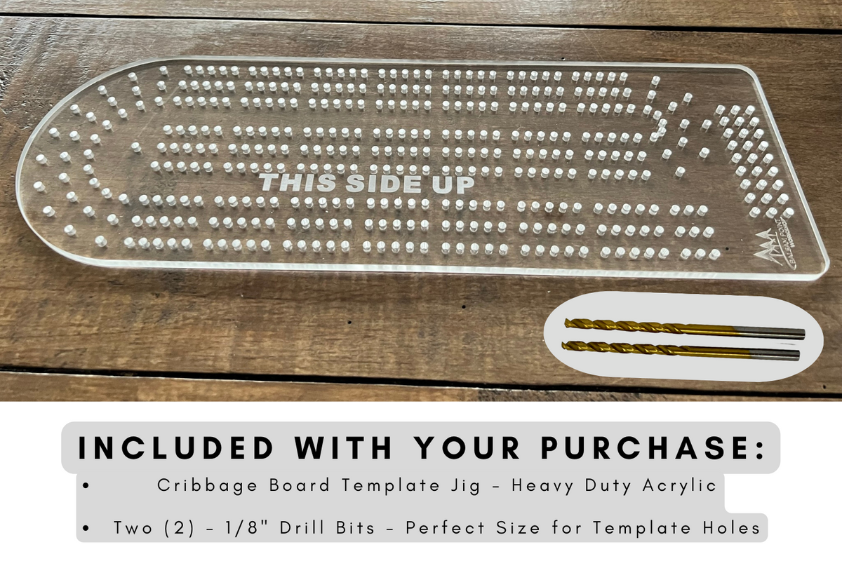 Acrylic Cribbage Board Template - 3 Track - Traditional Shape
