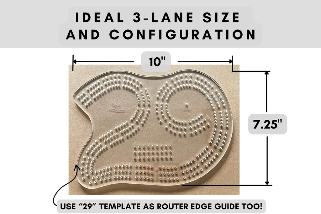 Acrylic Cribbage Board Template - 3 Track - "29" Shape