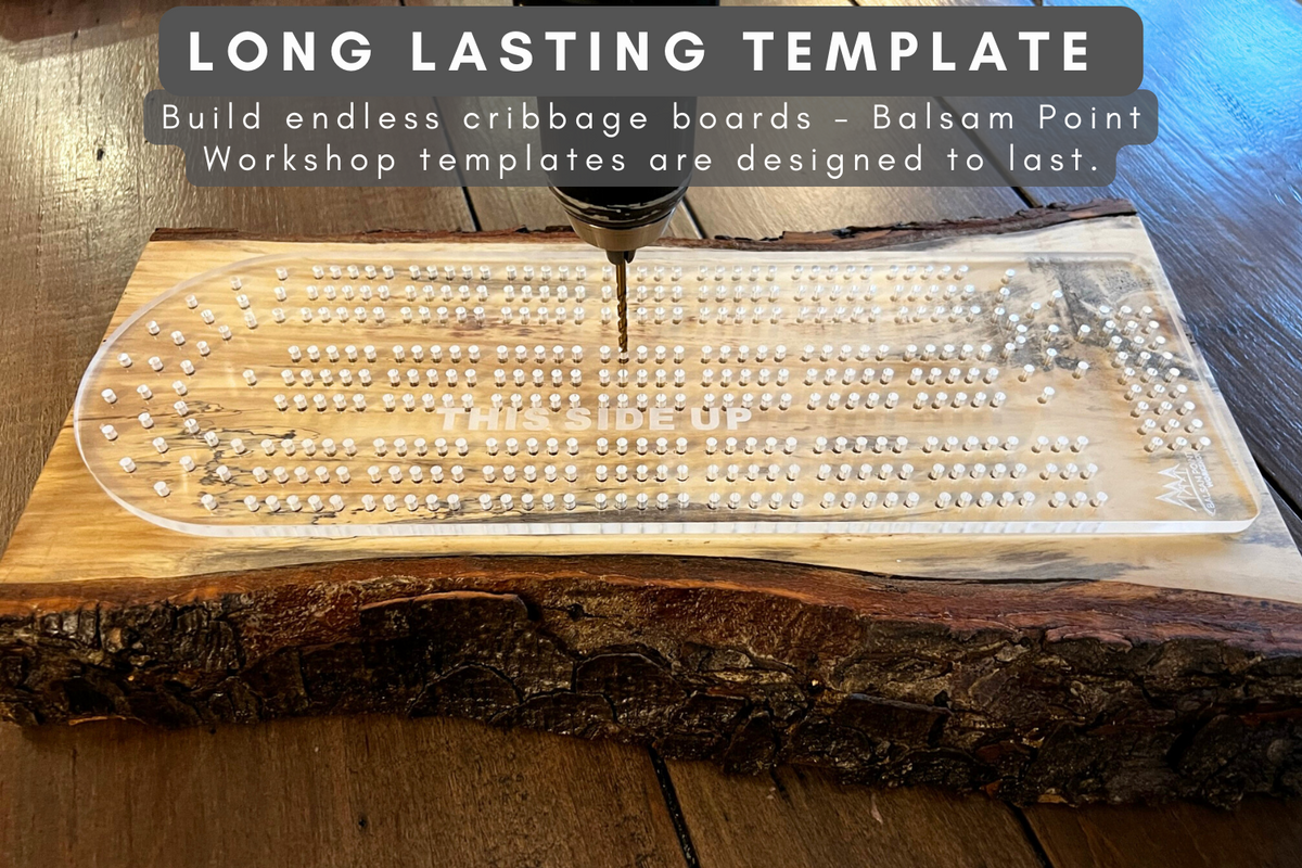 Acrylic Cribbage Board Template - 3 Track - Traditional Shape