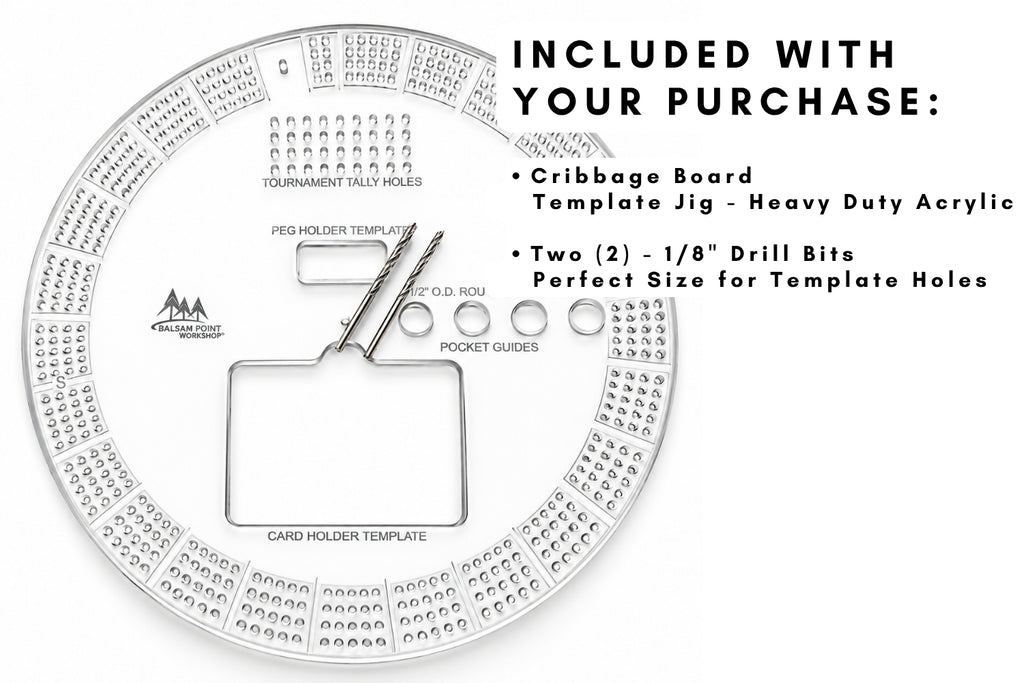 Acrylic Cribbage Board Template - 4 Track - Round
