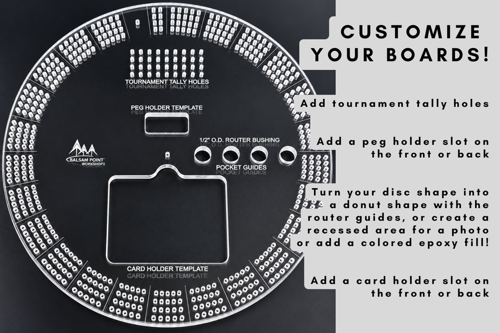 Acrylic Cribbage Board Template - 4 Track - Round